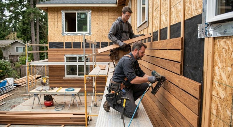 Hardwood Cladding Installation in Boston, MA